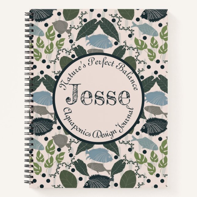 Aquaponics Journey | Customizable Gardening Notebook (Front)