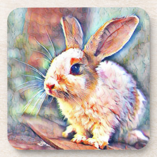 aquarell bunny coaster