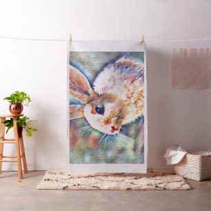 aquarell bunny fabric