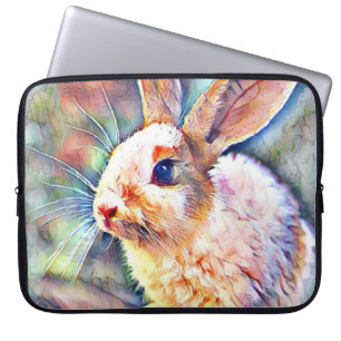 aquarell bunny laptop sleeve