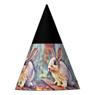 aquarell bunny party hat