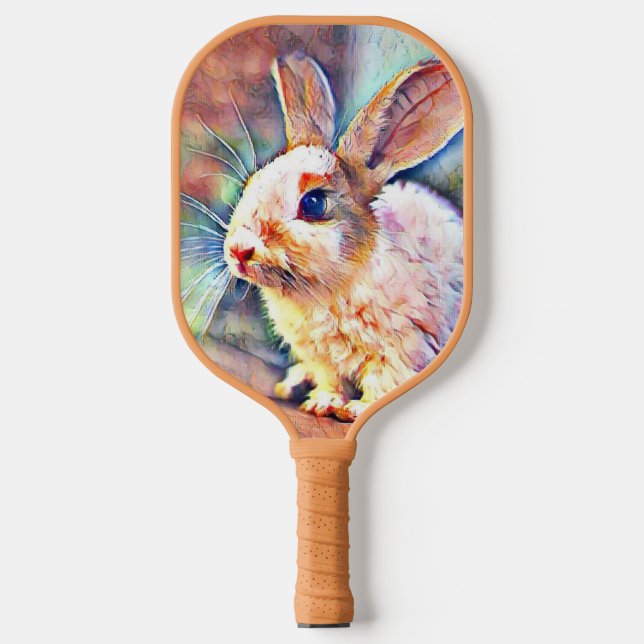 aquarell bunny  pickleball paddle (Front)