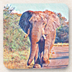 aquarell elephant coaster