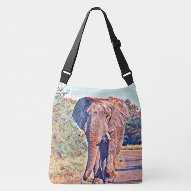 aquarell elephant crossbody bag (Front)