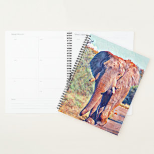 aquarell elephant planner