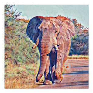 aquarell elephant poster