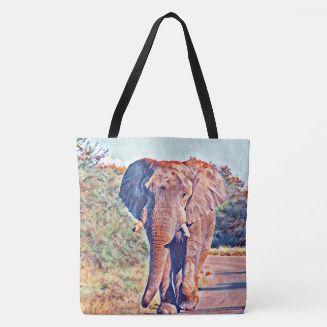aquarell elephant tote bag (Front)