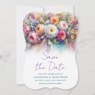 Aquarell Floral Art Typed Save The Date Bracket