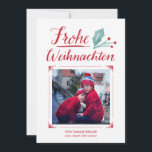 Aquarell & Kalligraphie | Frohe Weihnachten Holiday Card<br><div class="desc">Karte von Weihnachten mit Aquarell und Kalligraphie von Hand gemacht und einen Platz für ein Foto</div>