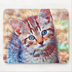 aquarell kitten mouse pad