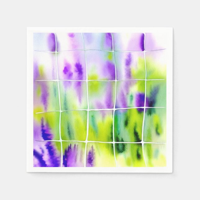 Aquarell Lavendel Wiese Napkin (Front)
