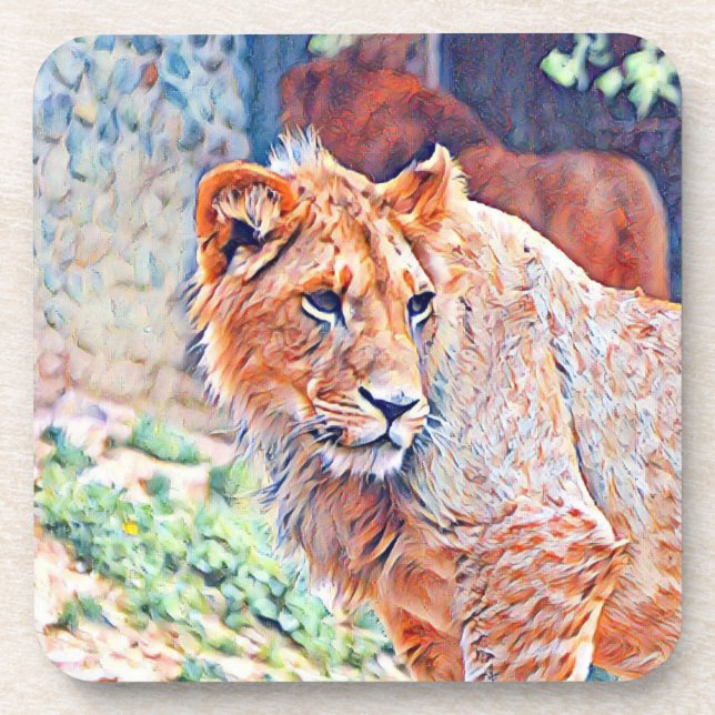aquarell lion coaster (Front)