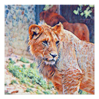 aquarell lion