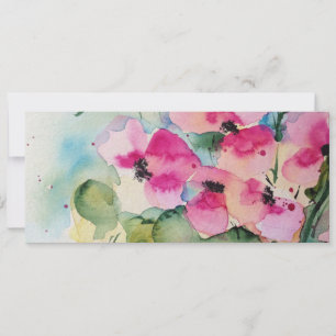 Aquarell rosa Blumen in der Vase Invitation