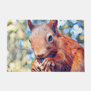 aquarell squirrel doormat