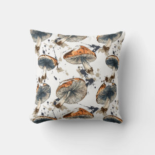 Aquarell Wald Pilze Design Throw Pillow