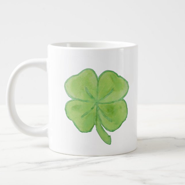 Aquarelle 4 feuilles de trèfle Jumbo Mug (Gauche)