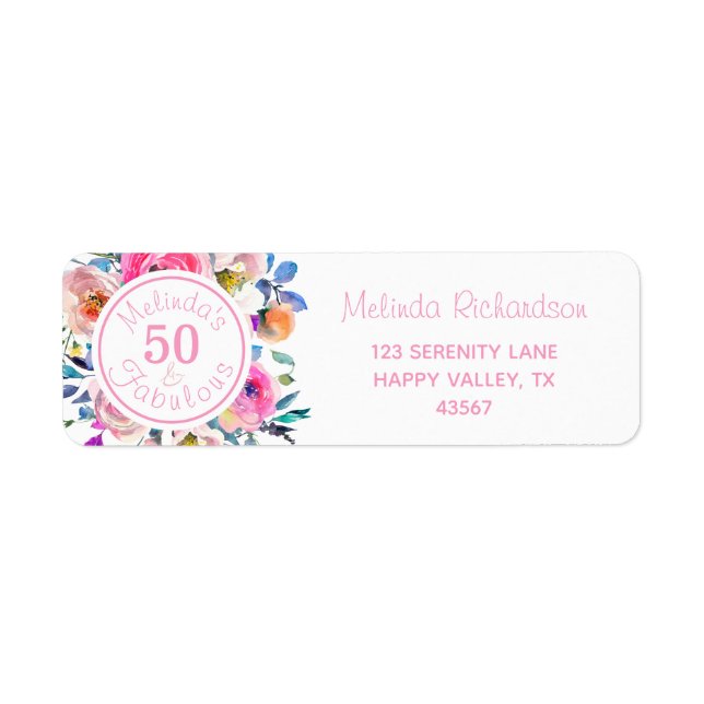 Aquarelle 50 et Fabulous rose Roses Floral (Devant)