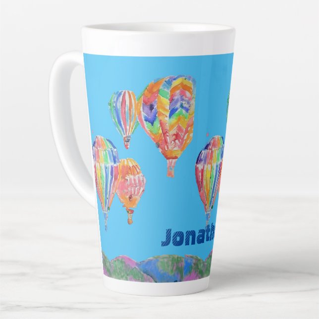 Aquarelle à bulle d'air chaud Boys Latte Mug (Angle gauche)