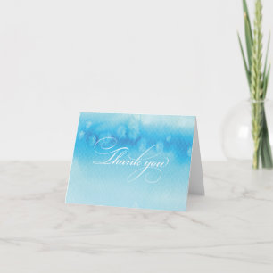 Aquarelle à fond CARTE DE REMERCIEMENTS ombre bleu