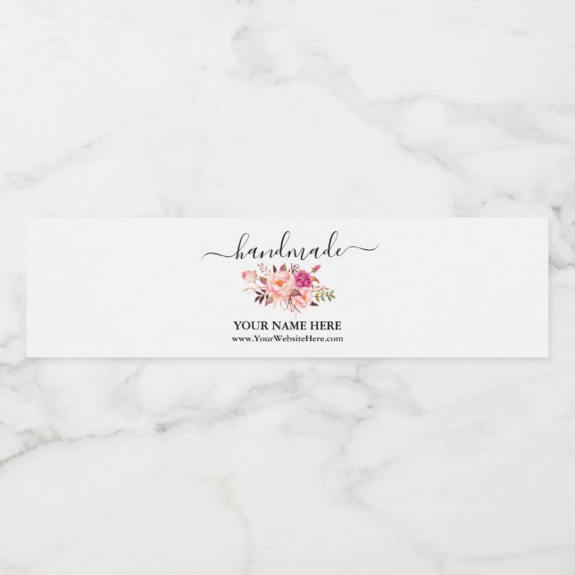 Aquarelle à la main rose Étiquette à l'armature (Étiquettes simples)