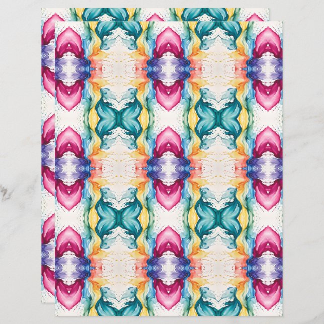 Aquarelle Abstrait 22 papier de la carte mère (Devant / Derrière)