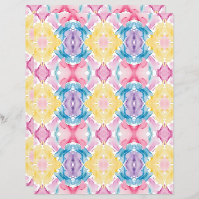 Aquarelle Abstrait 25 Papier à rebut (Devant / Derrière)