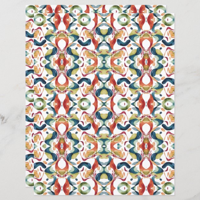 Aquarelle Abstrait 6 papier à rebut (Devant / Derrière)