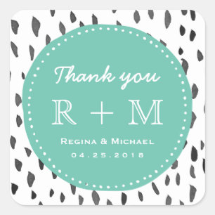 Aquarelle Abstrait Motif mariage Favor Sticker