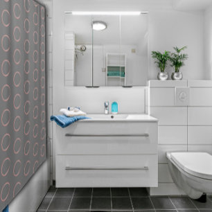 Aquarelle Abstraite cercle rose rideau de douche