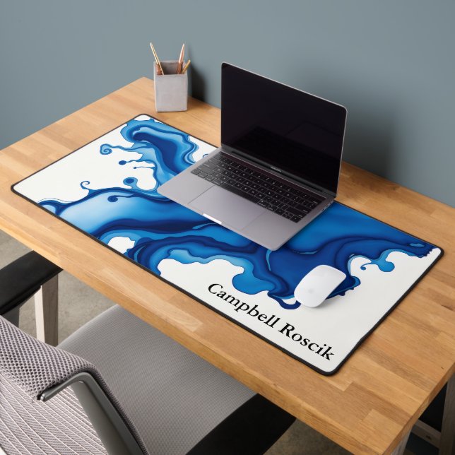 Aquarelle Abstraite Indigo Marine (Bureau 2)
