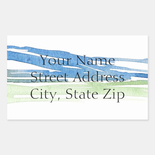 Aquarelle Abstraite minimaliste Hills 4 étiquettes (Devant)