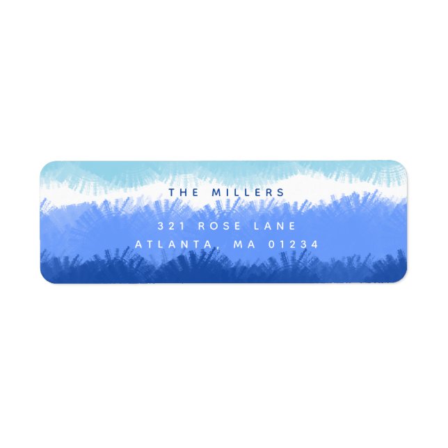 Aquarelle Abstraite moderne Blue Adresse de retour (Devant)