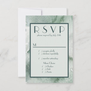 Aquarelle Abstraite moderne Sage vert RSVP avec me