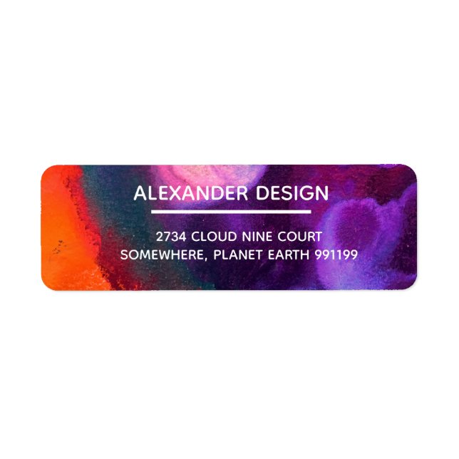 Aquarelle Abstraite orange violet, Services (Devant)