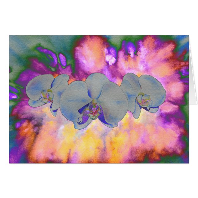 Aquarelle Abstraite orchidées tropicales (Devant horizontal)