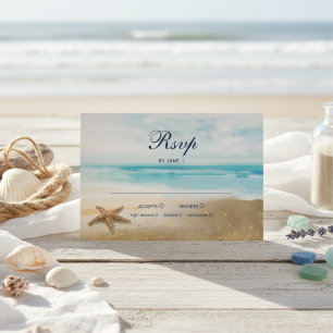 Aquarelle Abstraite Plage Starfish Mariage RSVP