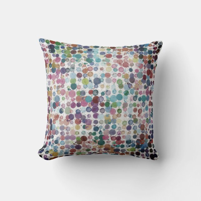 Aquarelle abstraite points design moderne coussin (Recto)