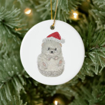 Aquarelle adorable Hérisson ornement de Noël
