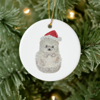 Aquarelle adorable Hérisson ornement de Noël