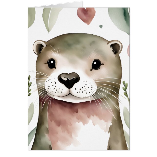 Aquarelle adorable Otter (Devant)