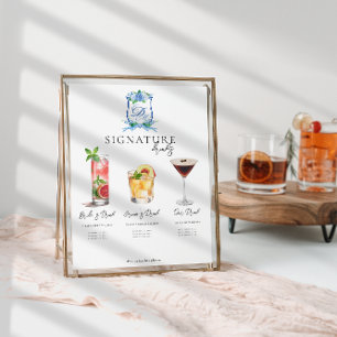Aquarelle Affiche de boisson signature de la mar