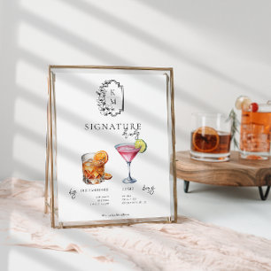 Aquarelle   Affiche de boisson signature de la mar