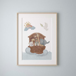 aquarelle affiche de l'arche de Noé