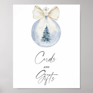 Aquarelle affiche des cartes et des cadeaux d'hive