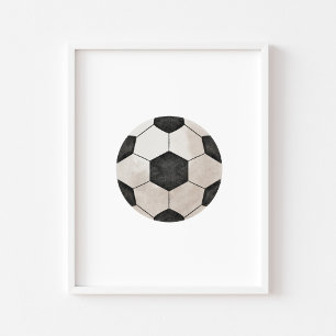 Aquarelle affiche vintage de football