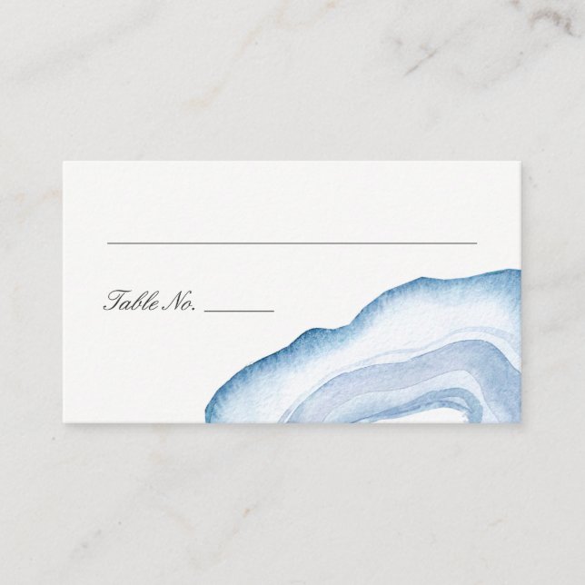 Aquarelle Agate Escort Placer les cartes | Bleu (Devant)