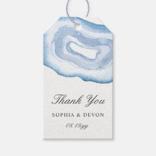 Aquarelle Agate Mariage - Étiquettes cadeaux Ble