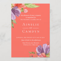 Aquarelle agile Faire-part de mariage florale