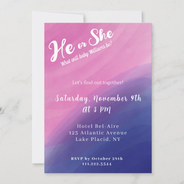 Aquarelle agitée Sexe Reveillez Invitation (Devant)